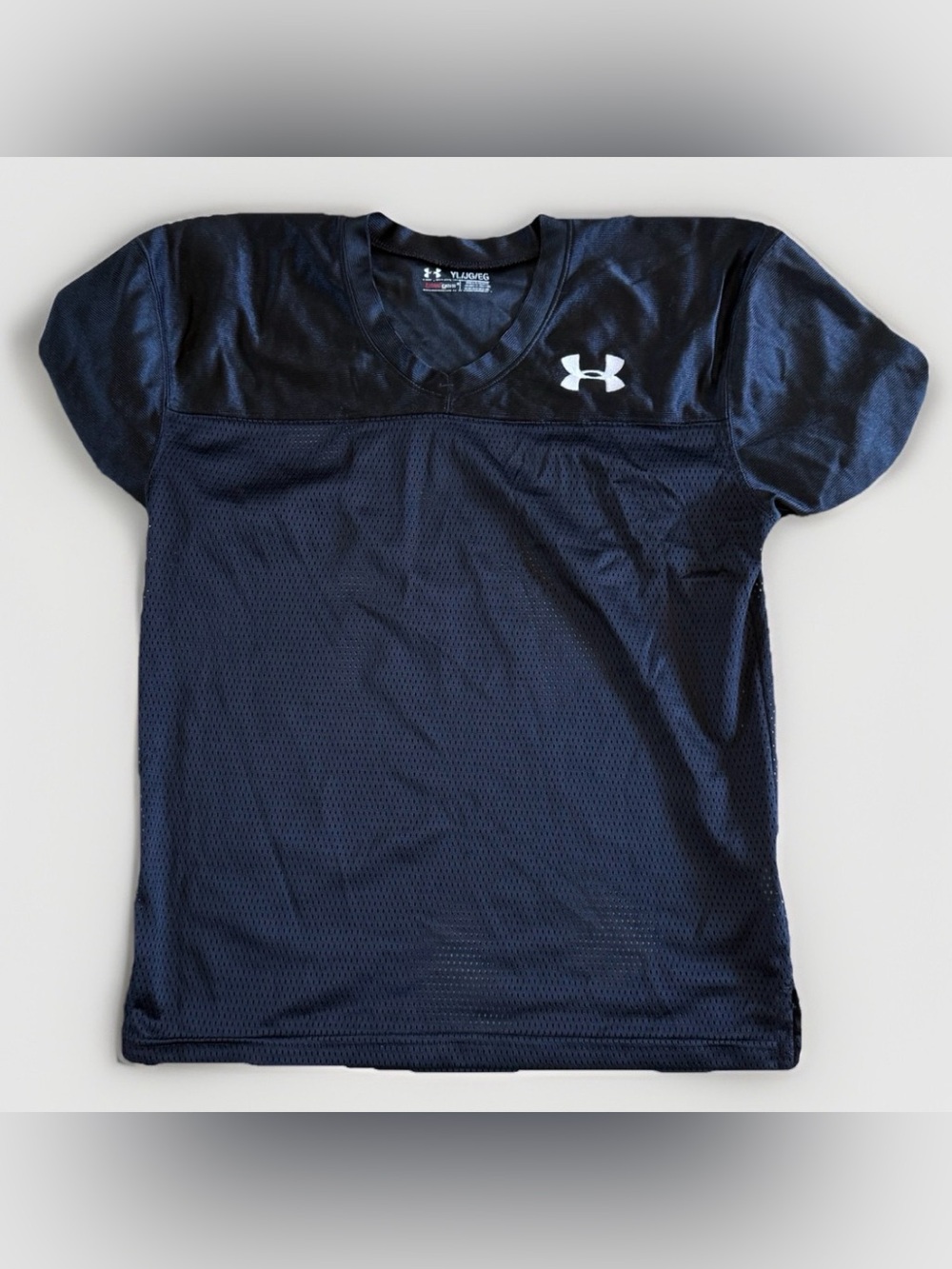 Under Armour Youth Large Black Mesh Football Practice Jersey YLG